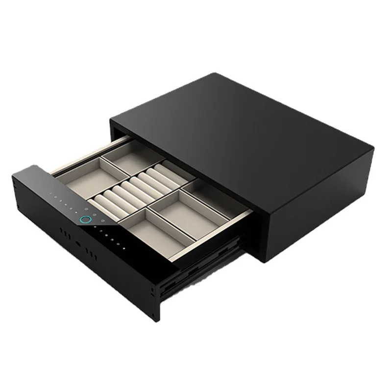 Smart Concealed Drawer Safe Fingerprint Password Embedded Storage Device For Wardrobe Cabinet Home Valuables Anti-Theft Storage