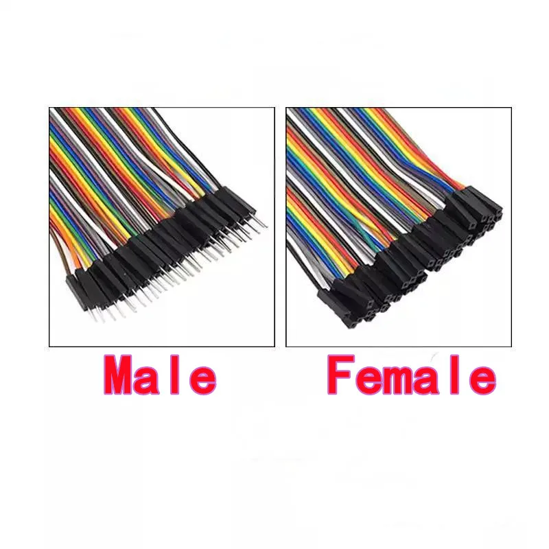 40P Colored Dupont Wire Female-to-Female Male-to-Female Male-to-Male Connection Cables length 10cm with 2.54mm Pin Pitch
