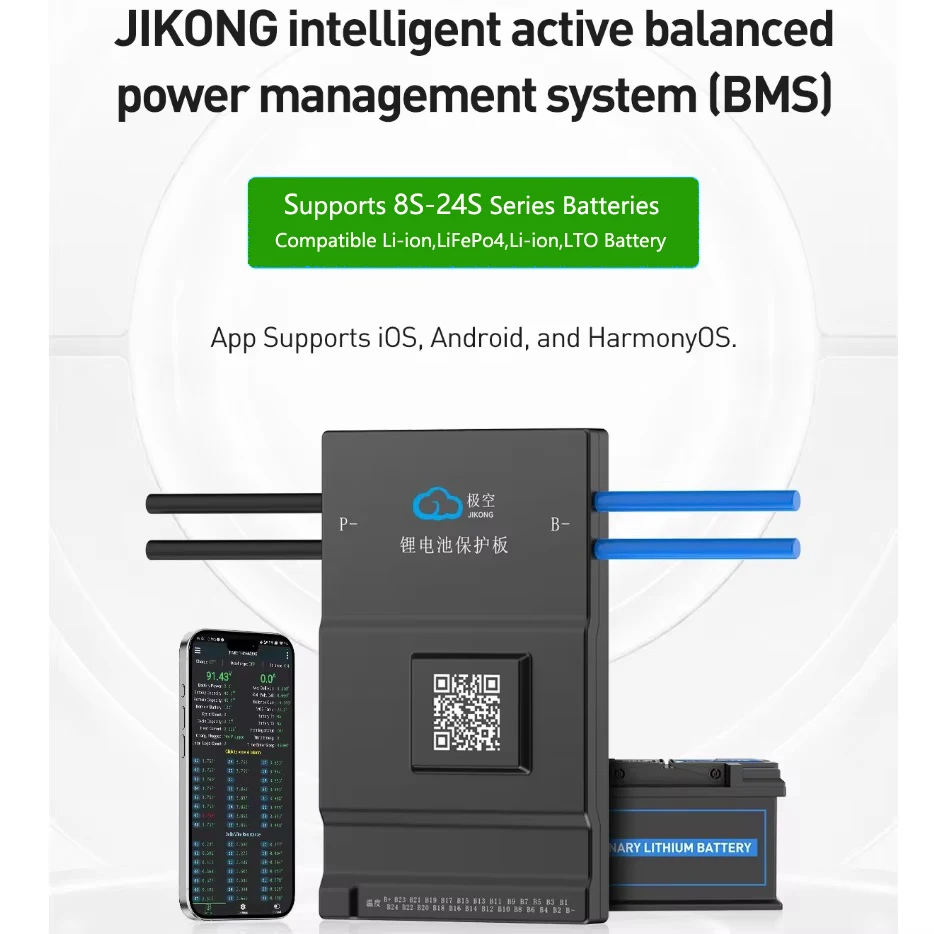 JK BMS Active Balance 150A 200A JIKONG 1A 2A Lifepo4 Battery 8S 24V 10S 12S 13S 16S 48V 20S 24S 72V Li-ion LTO Smart Bluetooth
