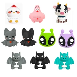 5pcs bat alien dragon 3D focal Silicone beads Teether Jewelry Beads Food Grade For pen Pacifier Chain