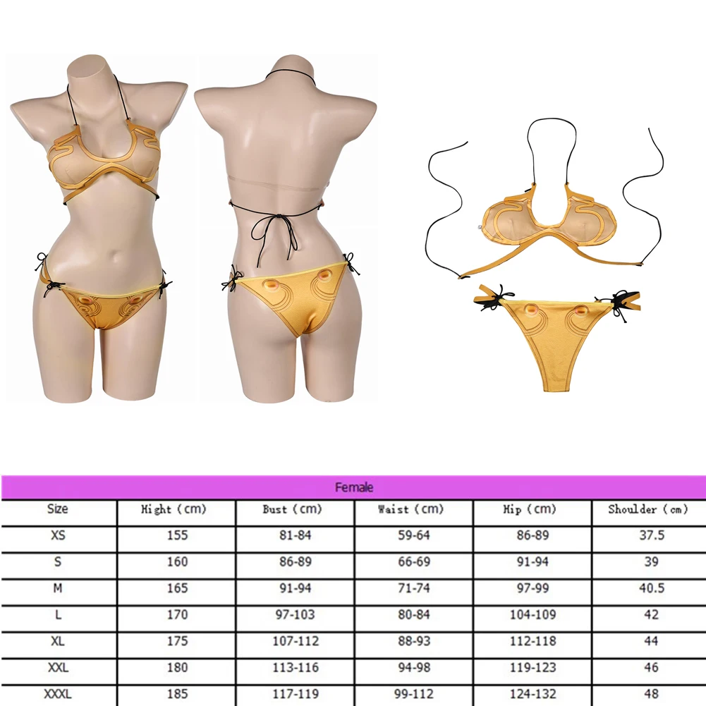 ชุดว่ายน้ำคอสเพลย์ฮาโลวีนชุด Baju karnaval เจ้าหญิงเลอาชุดว่ายน้ำเซ็กซี่ชุดปาร์ตี้ฮาโลวีนชุดสำหรับเดินชายหาด