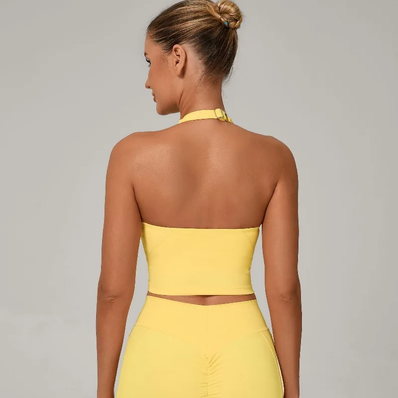 

Women's Yoga Bra Adjustable Halter Sports Top Female Yoga Bra Quick Dry Beauty Back Running Fitness Yoga Clothes