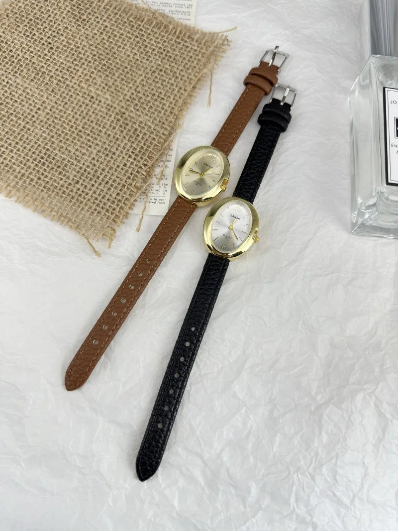 Heiß begehrte Marken-Quarzuhr für Damen, modisches Lederarmband, Taubenei-Zifferblatt, Luxus-Geschenk, Mädchen-Armbanduhren, Dropshipping. – Detail 8
