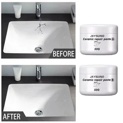 Tub Tile Repair Kit Porcelain Crack Chip Ceramic Floor Repairing Cream Paste 30/50g 2 Pieces Adhesive Tile Repair Agent