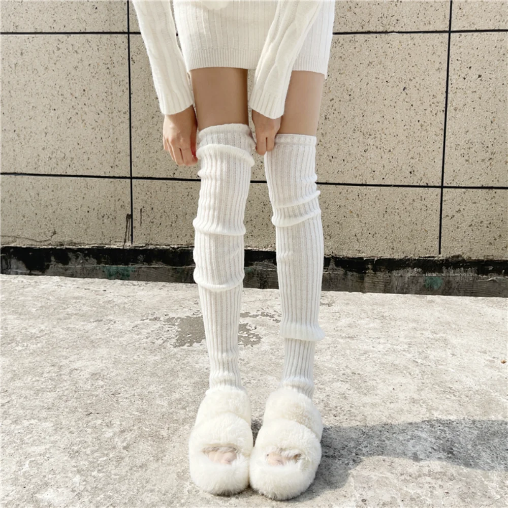 Japanese Long Arm Warmer Y2k Knitted Heap Sock For Women'S Girls Long Socks Fashion Lolita Boot Cuffs Elastic Loose Foot Cover