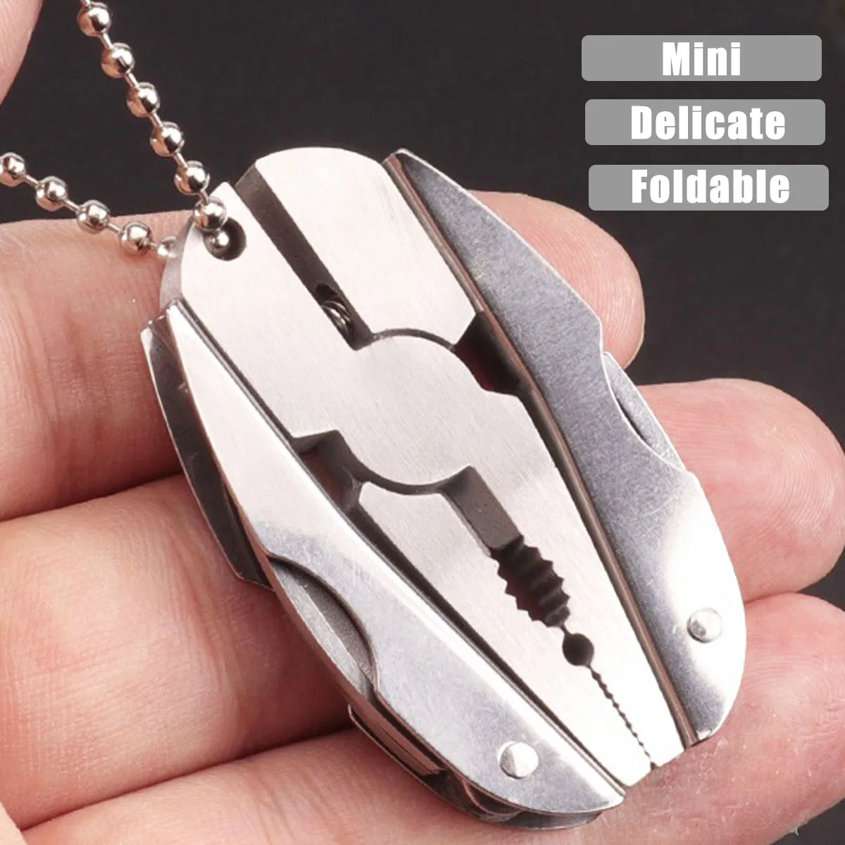 مجموعة سلسلة مفاتيح صغيرة 6 في 1 متعددة المهام، سلسلة مفاتيح متعددة الوظائف الكل في واحد، مفك براغي فيليبس، سكين، ملف، هدايا للرجال #4