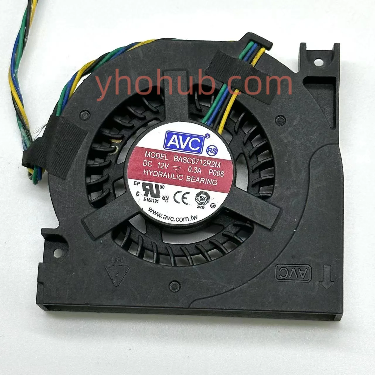 

AVC BASC0712R2M P006 DC 12V 0.3A 70x65x12mm 4-Wire Server Cooling Fan