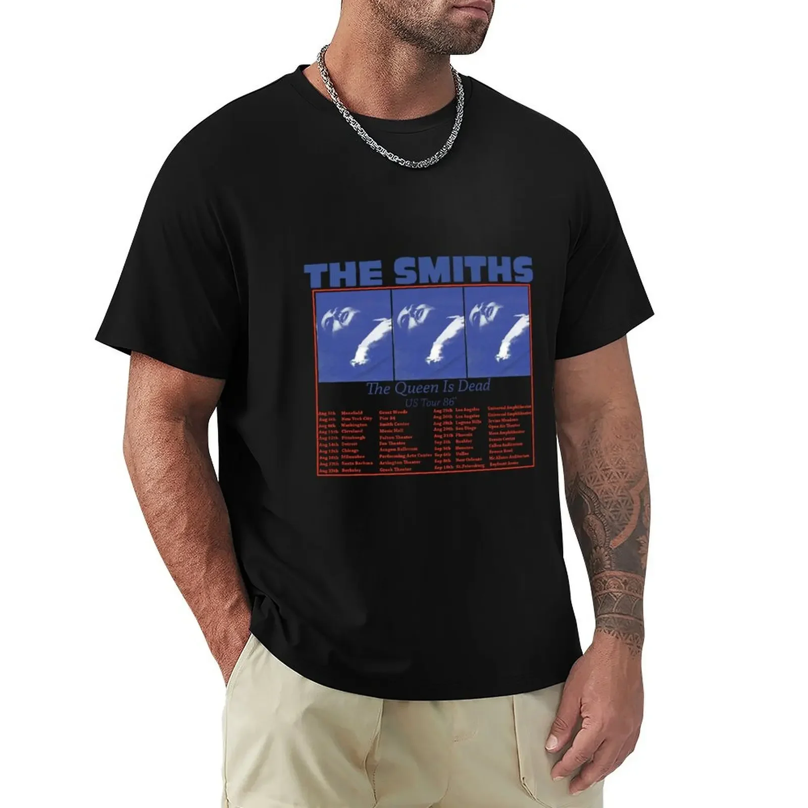 The Smiths US Tour 86,The Queen is Dead Sticker 1 T-Shirt customs graphic shirts new edition man clothes mens designer clothes