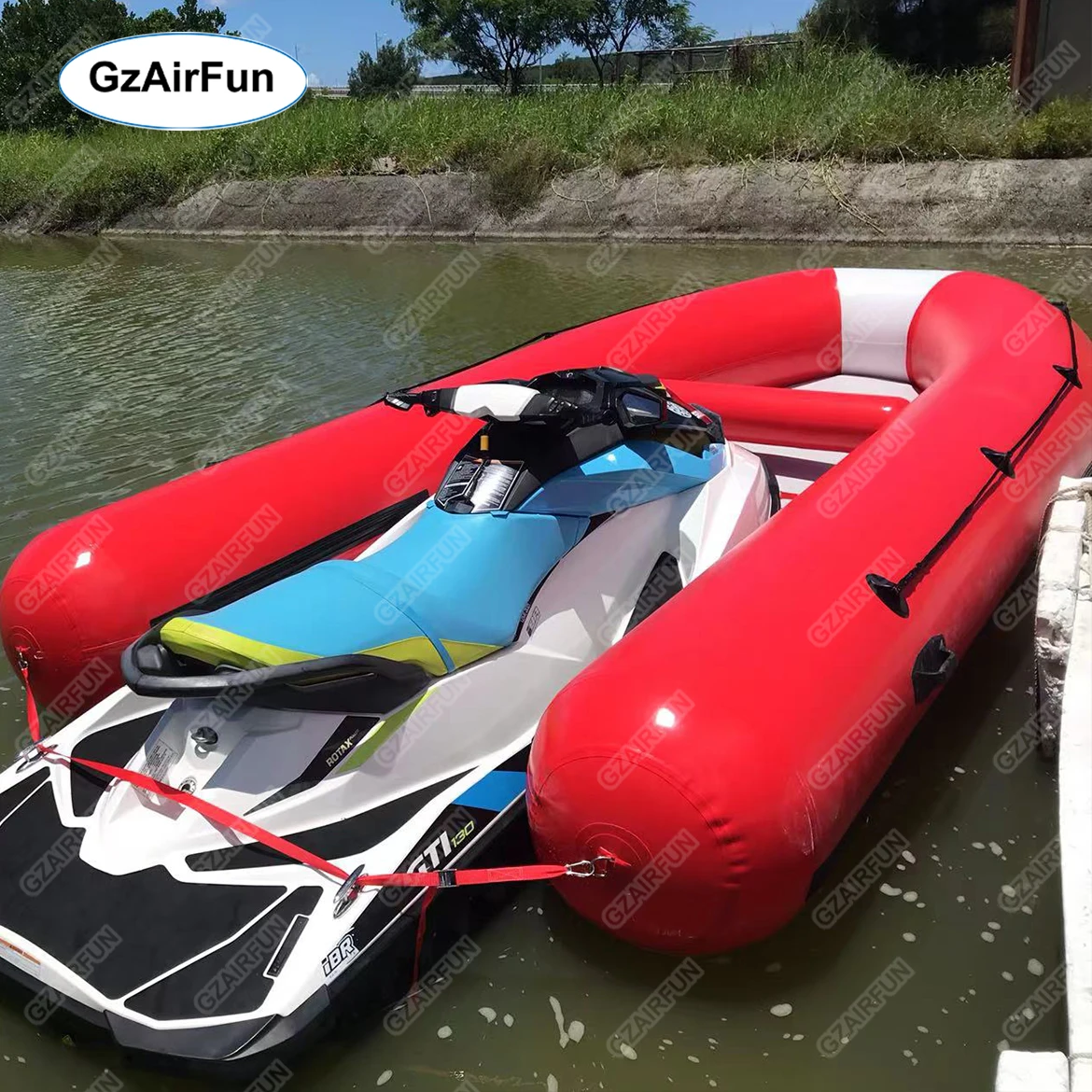 New jet ski powered inflatable tender  mixes a jet ski with an inflatable boat for nimble on-water travel