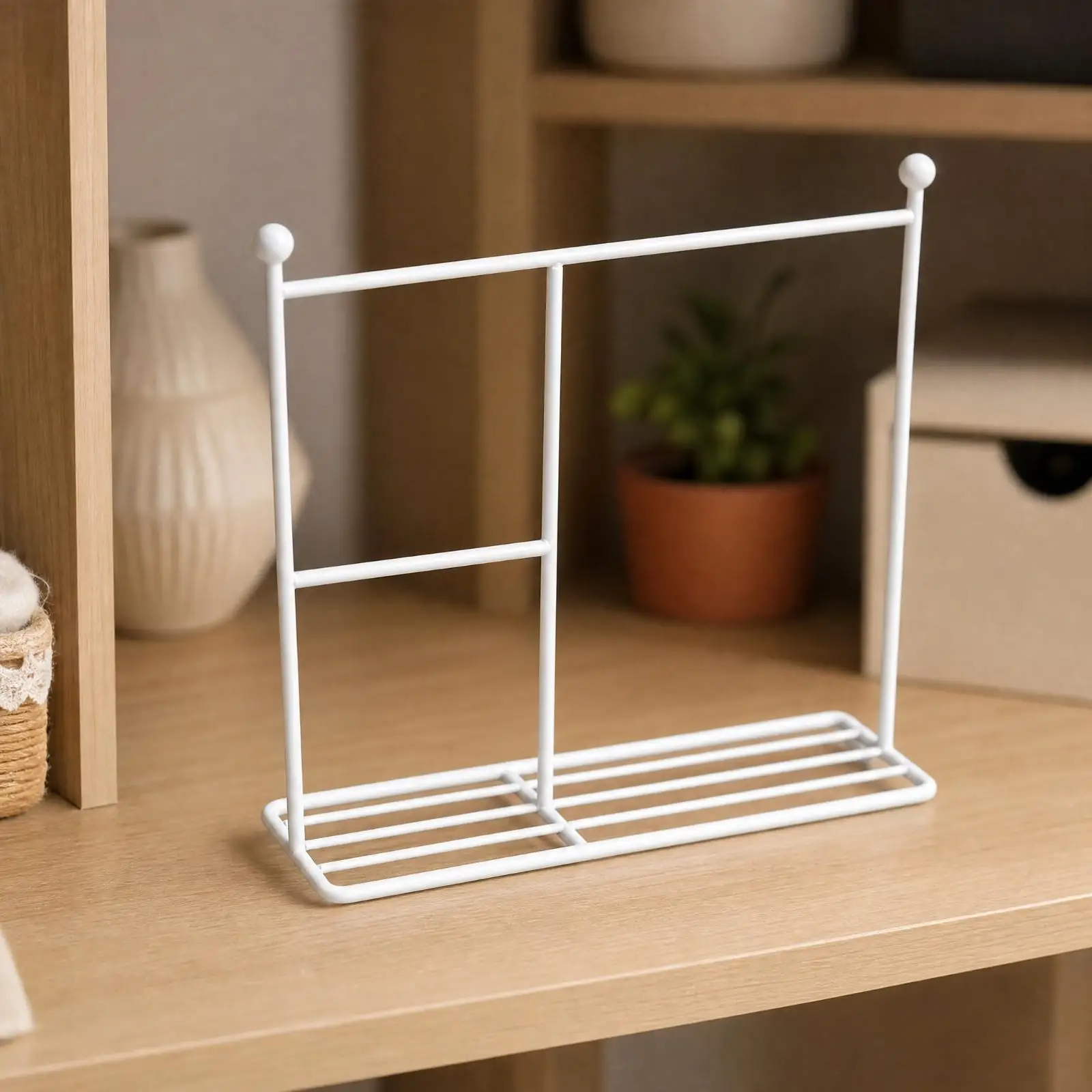 Doll House Clothes Rack Mini Metal Hanger Stand for Toy Doll Garment Storage Display Organizer Rack - view 2