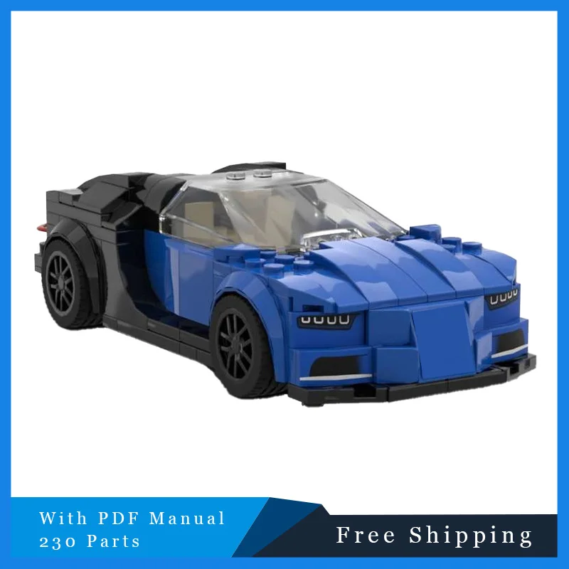 

230 PCS Creative Cool Blue Supercar Modular MOC Building Blocks Model Children Education DIY Assembly Toys Suit Christmas Gifts