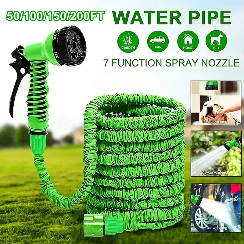 Expandable Magic Garden Hose with Water Gun Kit