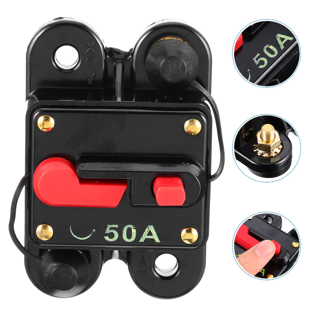 

Self Recovery Circuit Breaker Car Audio Refit Fuse Holder Inline Inverter Alloy Power Supply Miniature Electrical
