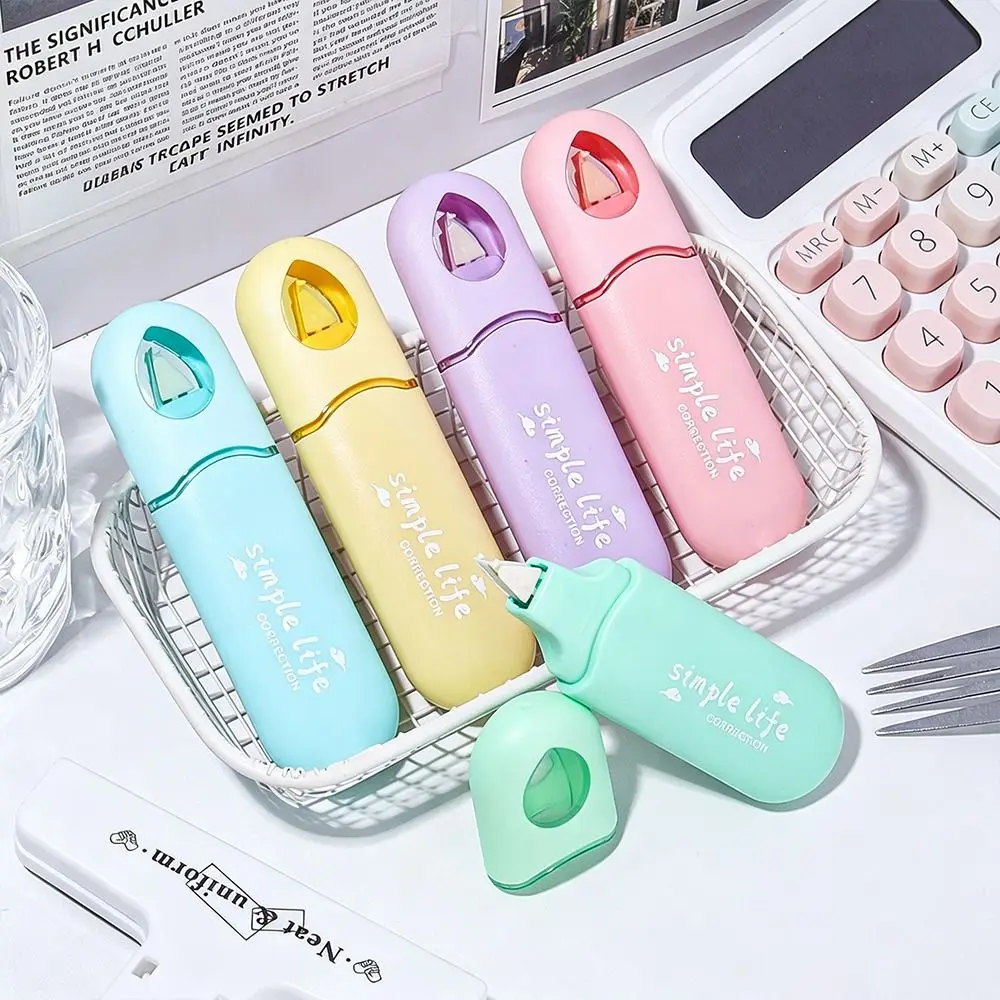 5pcs/set Space Capsule Correction Tape Original Paper Color Silent Correction Roller Invisible Student Alteration Tape