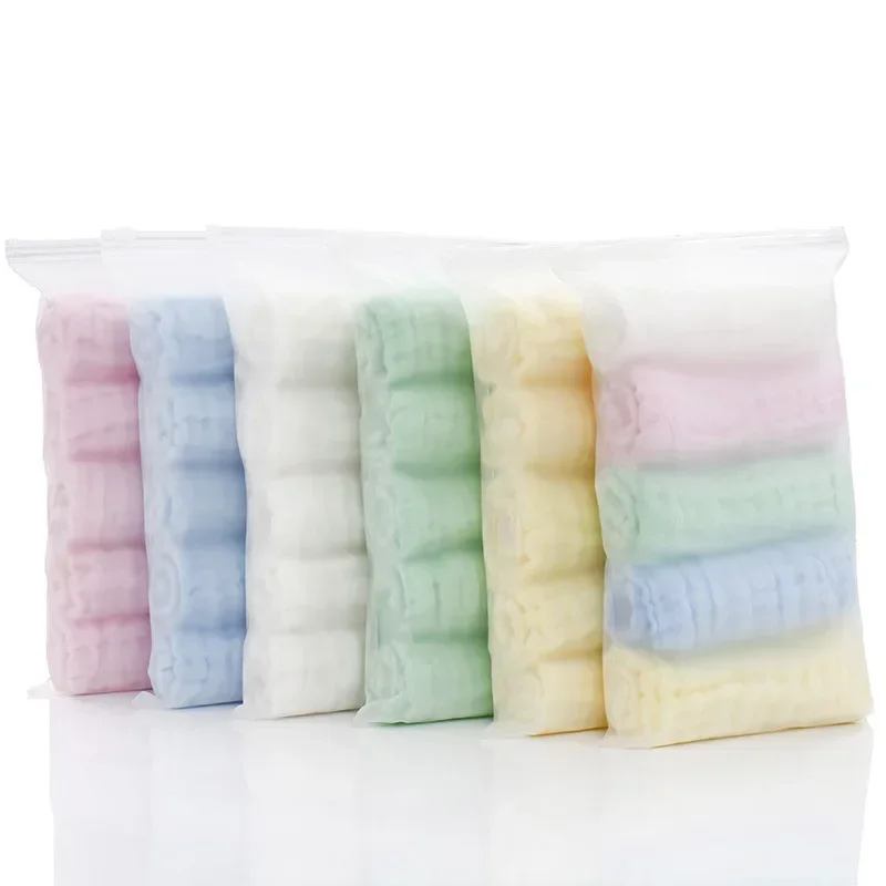 5Pcs/Set 30x30cm Soft Cotton Hand Towel Absorbent Square Adult Children\'s Small Towel Handkerchief Quick-Dry Bathroom Face Towel