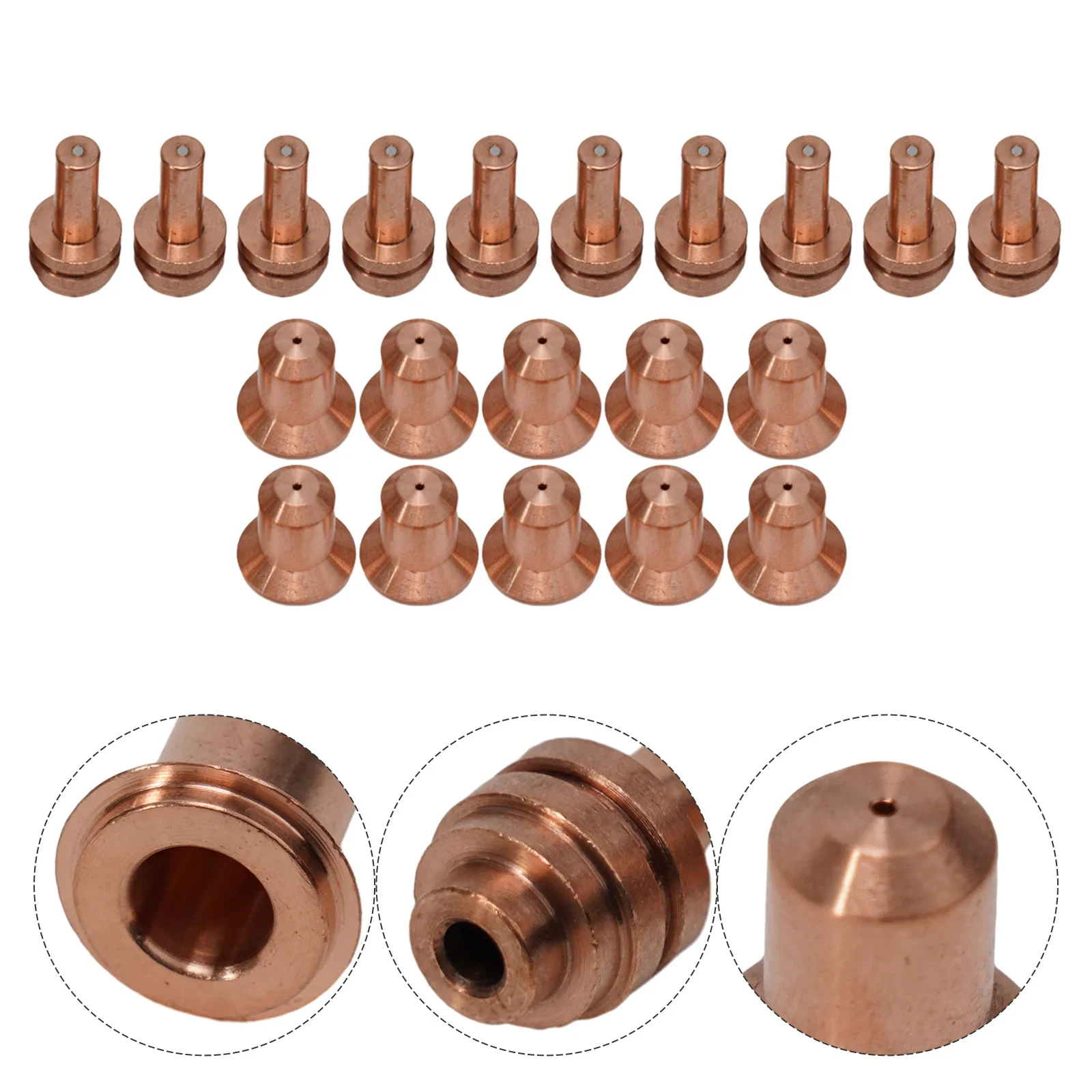 

20pcs Plasma Torch Tips and Electrodes for Miller Spectrum 375 and ICE 27C Torches Model 176656 and 176655 Consumables
