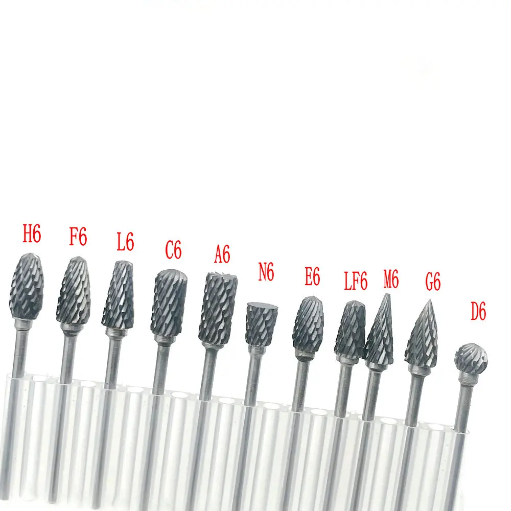 2.35x6mm Tungsten Steel Carbide Bur Cutter Rotary Tool Burr Double Diamond Cut Rotary Dental Polishing Tools