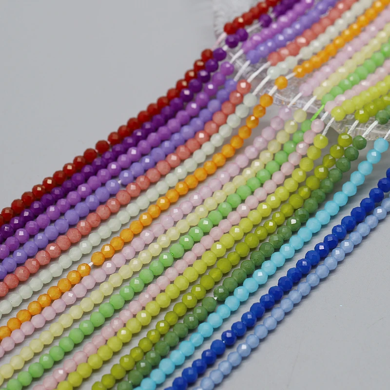 New Color 4mm 95pcs Crystal Glass Beads Facet Round Glass Spacer Beads For Jewelry Making DIY Earring Necklace
