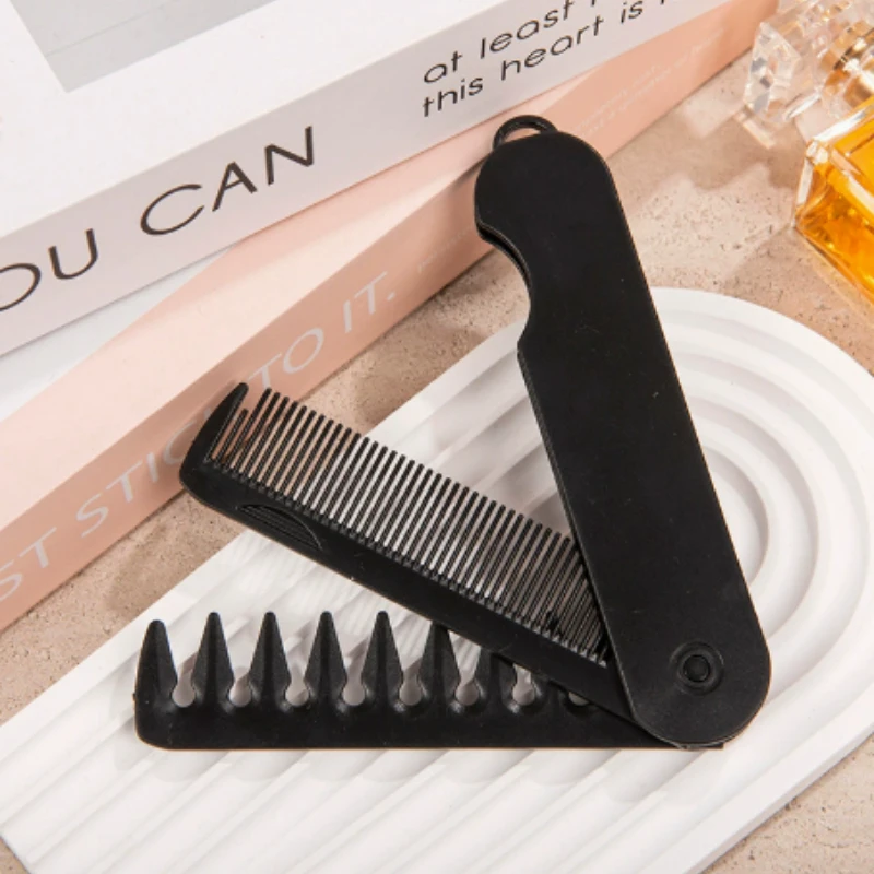 1PC Barber Hair Clipper Folding Combs Multifuncional Plastic Wide Tooth Oil Head Comb Beard Combing Two In One Styling Tools
