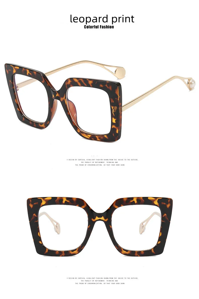Blaues Licht, individuelle Grad, übergroße Lesebrille, Leopardenmuster, quadratischer Rahmen, klare Rezept, Damenmode, Vergrößerungsbrille – Detail 10