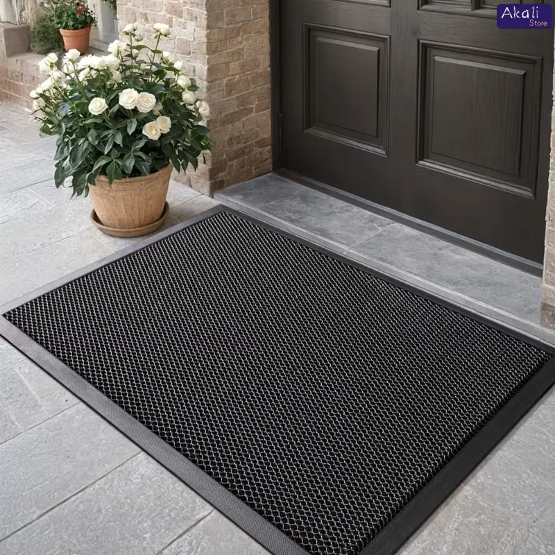 PVC Non Slip Door Mat Indoor Outdoor Entryway Rug Waterproof Dirt Trapper Doormat Heavy Duty Rubber Backing Home Entrance Mat