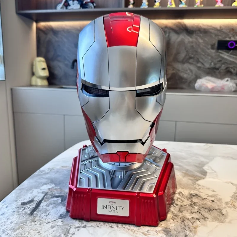 Marvel Iron Man Mk5 capacete elétrico, multi-peça abertura e fechamento capacete, voz controle olhos modelo, crianças e adultos Cosplay presente