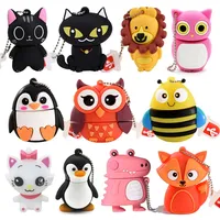 JASTER Cute Cartoon USB Flash Drive 64GB Animal Penguin Pen Drive 32GB Cat Owl Memory Stick 16GB Frog Pendrive 8GB Creative Gift