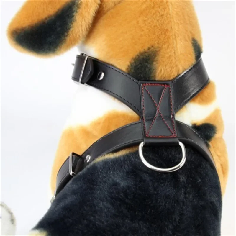 PU Leather Adjustable Dog Harnesses Dogs Walking Explosion Proof Pet Chest Strap for Medium and Big Dog Pet Supplies