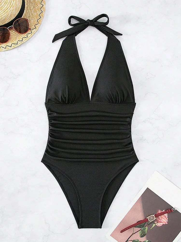 Bikini Sexy de una pieza con realce para mujer, traje de baño para vacaciones, traje de baño para playa, ropa de playa multicolor para mujer, nuevo