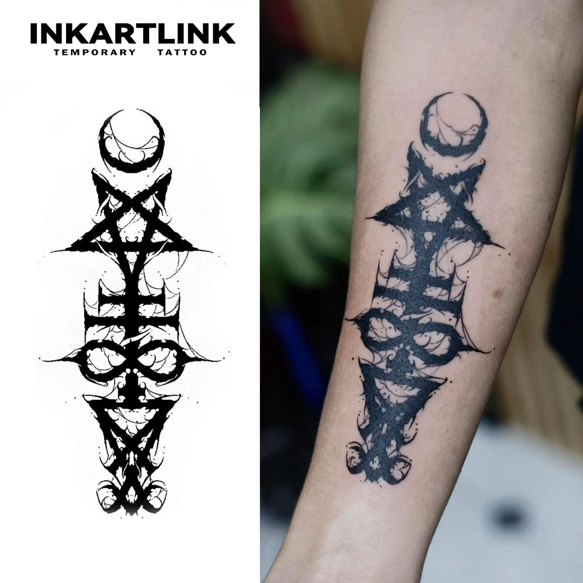 

Ancient Symbols Temporary Tattoo,Lasts To 15 Days New Technology Magic Waterproof Semi Permanent Sticker.