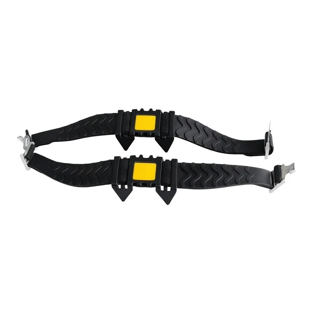 4 Teeth Snow Ice Cleats for Safe Hiking on Icy Ground Winter Walking Light Mountaineering Flexible Rubber Strap