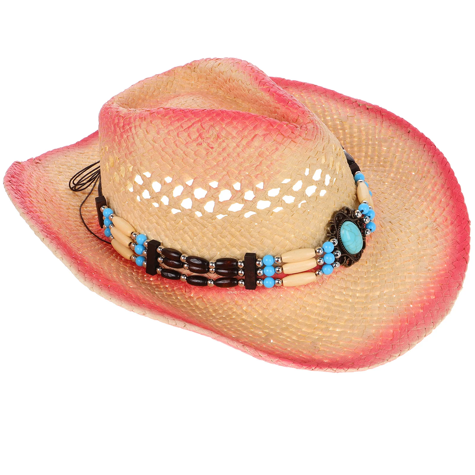 

Straw Cowboy Sun Protection Beach Hat Western Style Lightweight Summer Outdoor Travel Hiking Women Men Sun Hat