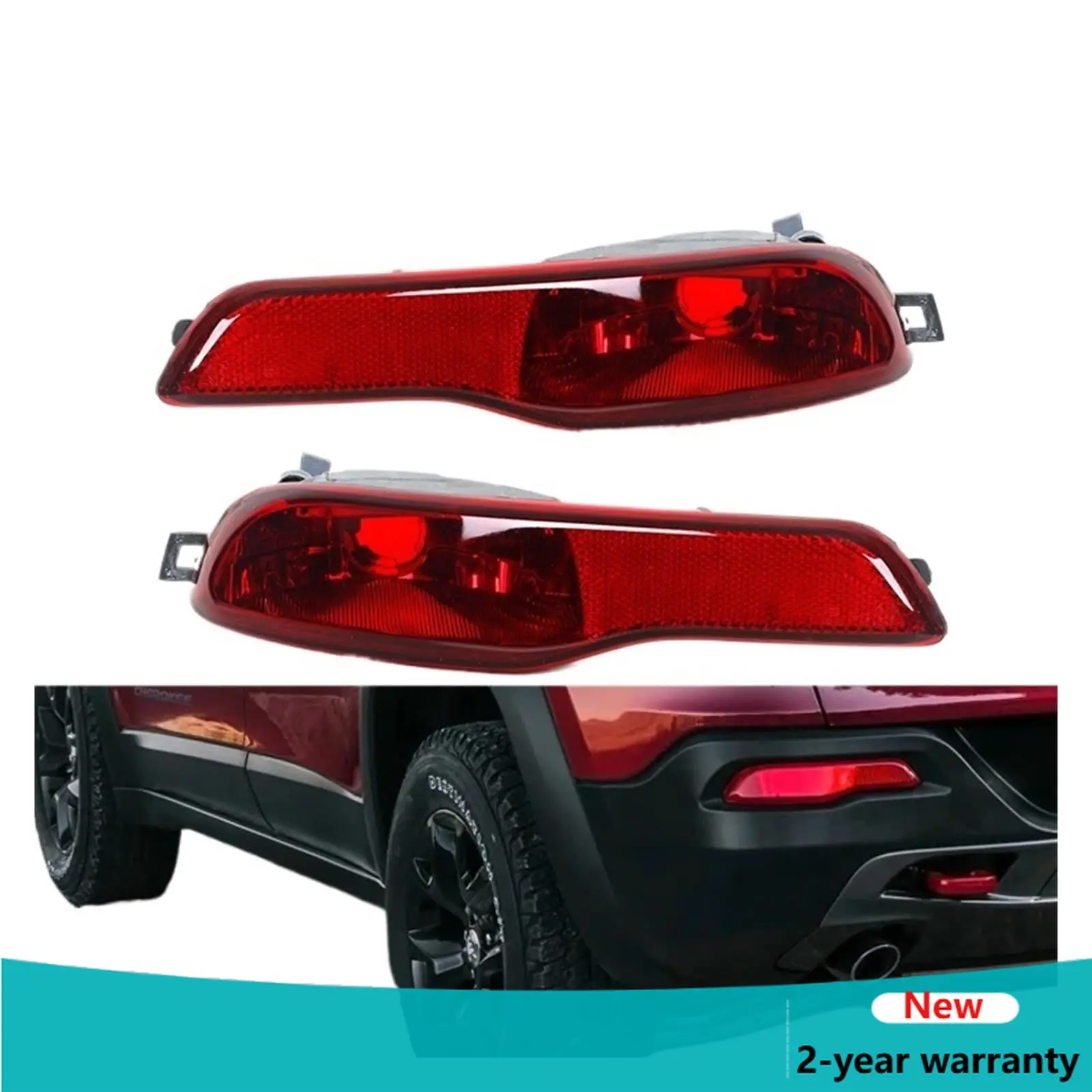 For Jeep Cherokee 2014 2015 2016 Red Reflective Rear Bumper Lights Assembly Fog Light 68102877ac 68102876ac
