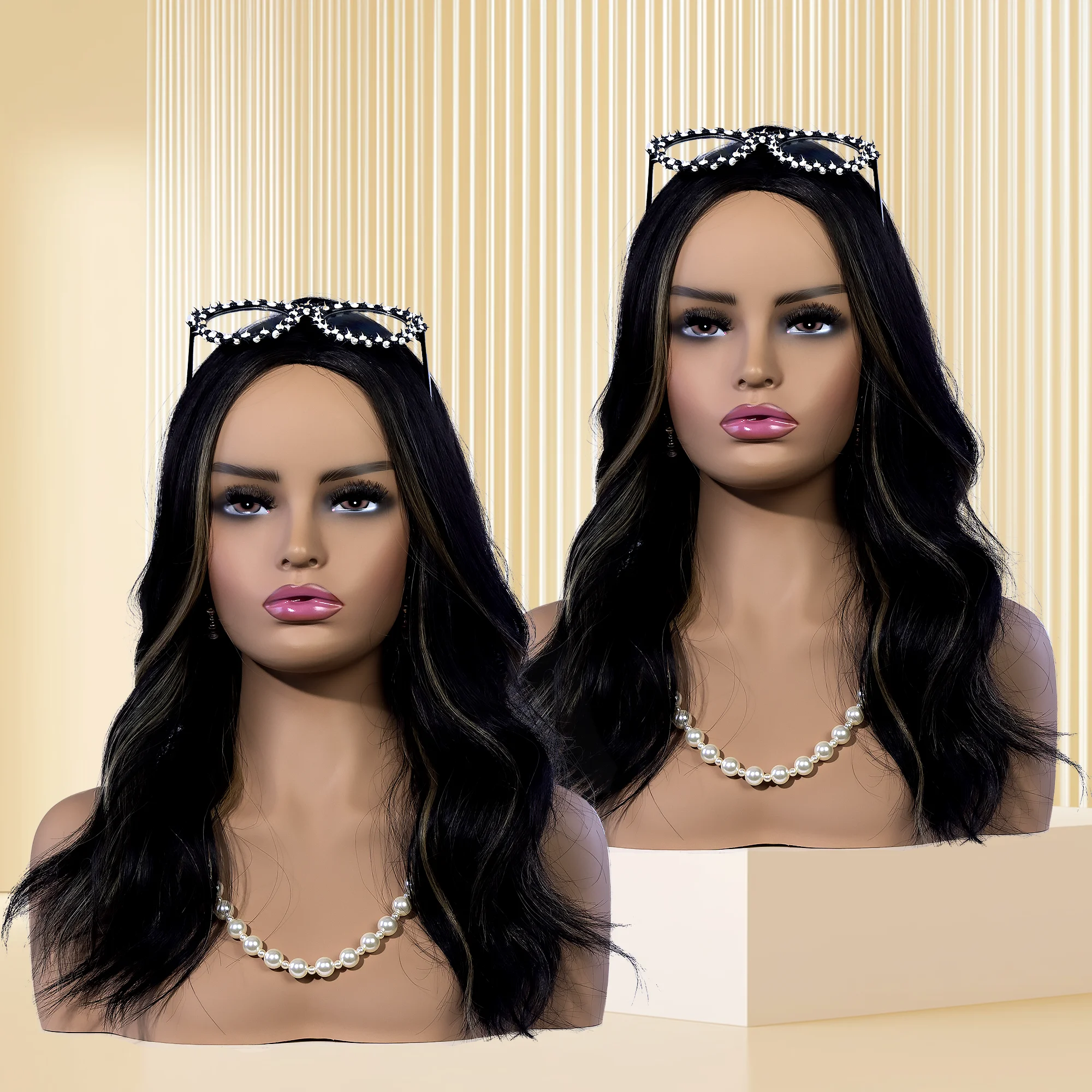 2PC USA Warehouse Free Shipping European American Fashion Female Mannequin Head with Shoulders for Wig Display