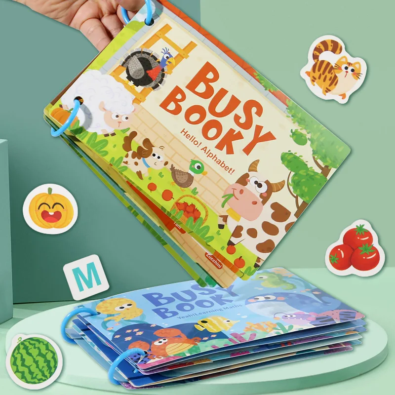 Nuovi adesivi per scene Montessori per bambini Puzzle manuale fai-da-te Libri riutilizzabili Cartoon Learning Cognition per regalo per bambini