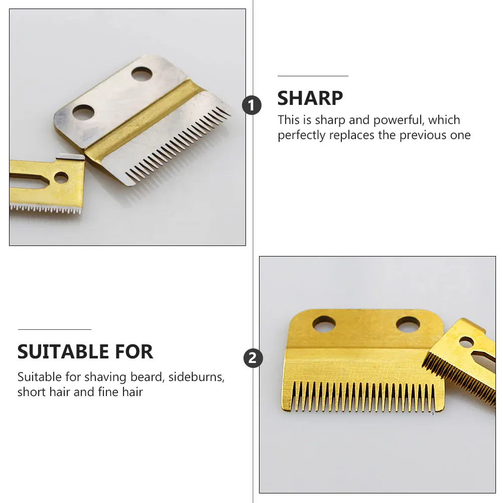 

2 Sets Golden Hair Clipper Blades Trimmer Heads Replacement Electric Clipper Head Salon Supplies Haircut Scissors