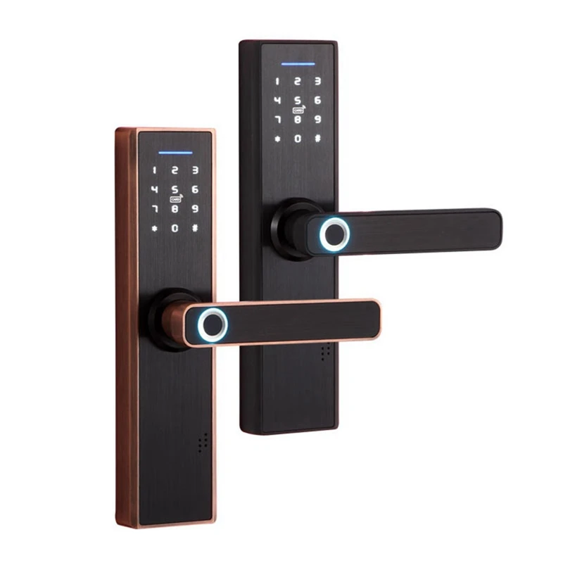 

Fingerprint Door Lock With Press Key Password Smart IC Card Work Smart Door Lock For Home Hotel Wooden Door