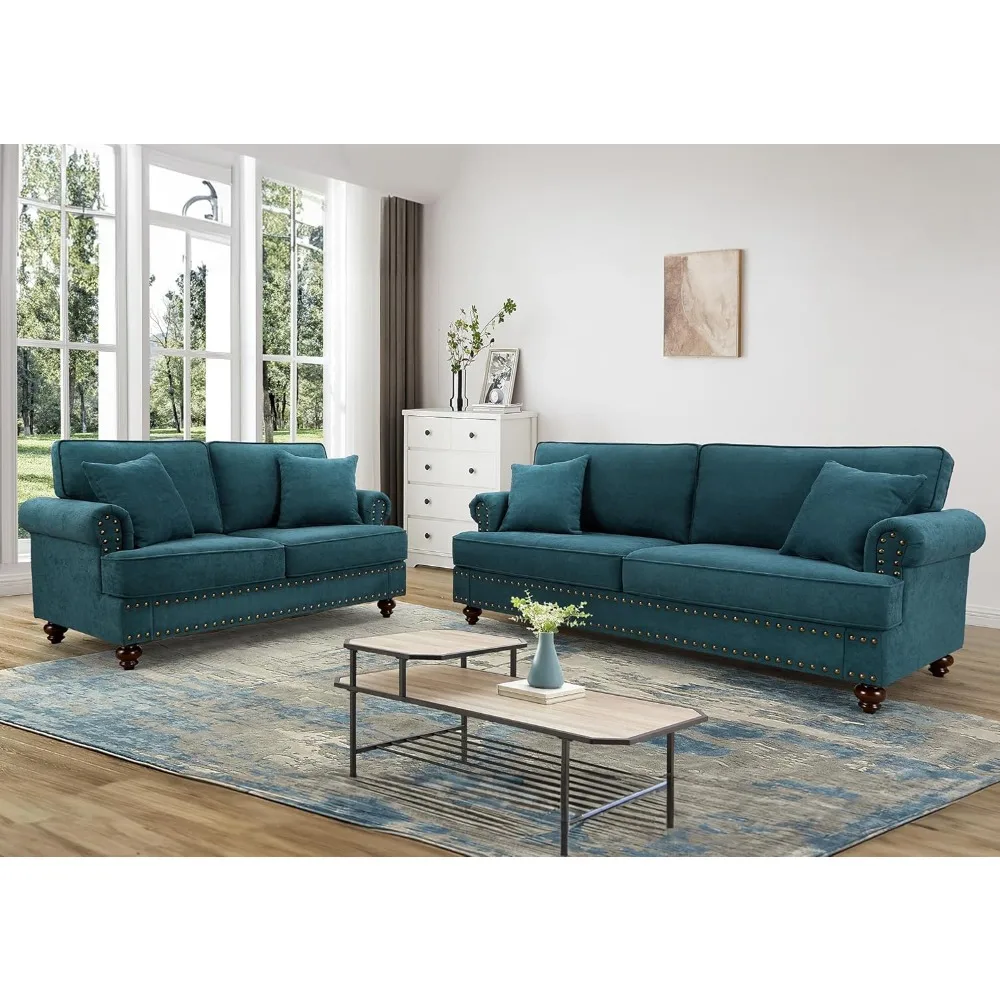 

2 Piece Living Room Furniture Sets,Comfy Sofa Couch Set,Including Loveseat&3 Seater Sofa,Upholstered Deep Seat Sofa