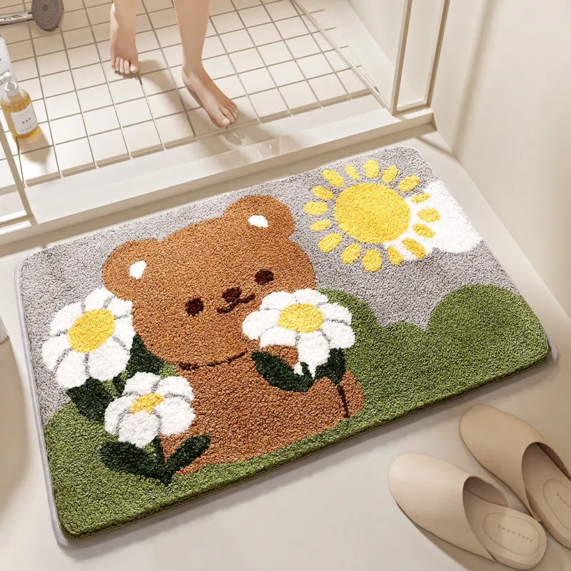 Imitation cashmere bathroom floor mat toilet toilet toilet door absorbent foot mat household quick-drying carpet