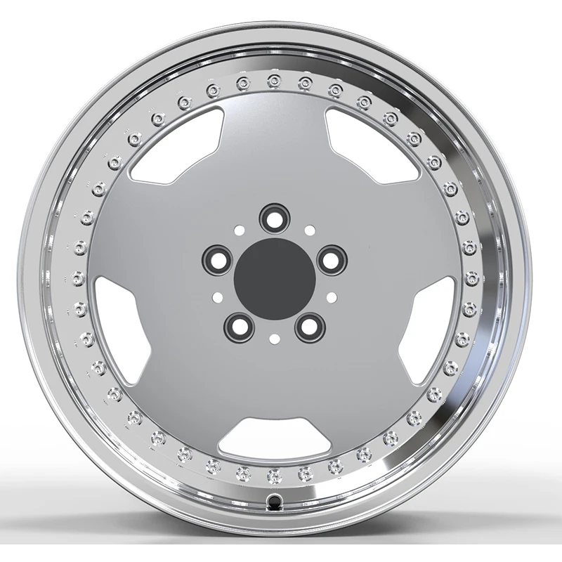 Custom 2-Piece Fine Polishing 18-26 Inch Racing Car Wheels Deep Dish Forged 5*130 Rims With Polished Lip