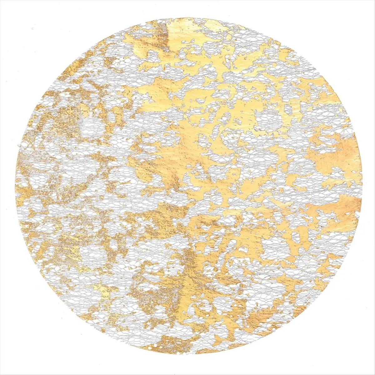 2026 Trend Disposable Round Rose Gold Placemat A Thin Mesh Mat with Shiny Metal and Gold Color.Dining Table Core Decoration
