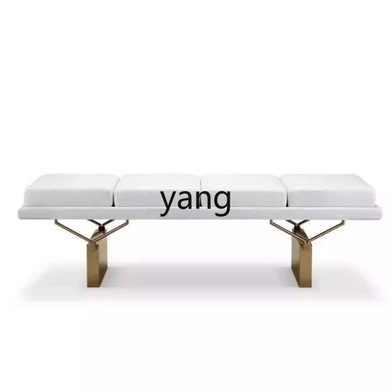 

YHM light luxury stainless steel bedside bedroom rest sofa bench