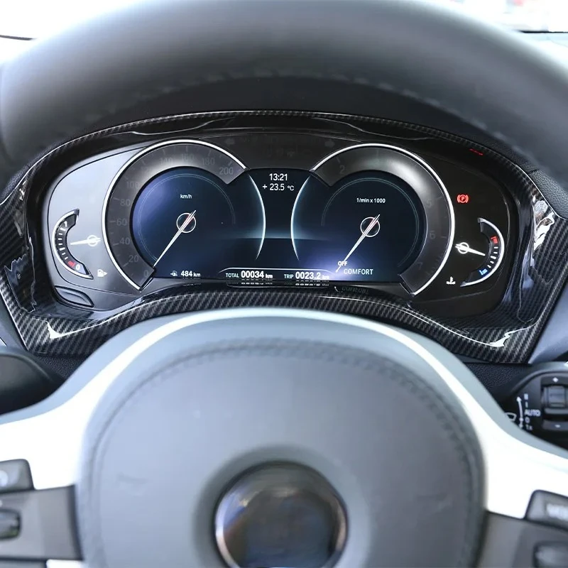 For BMW X3 G01 2018 2019 2020 2021 ABS Carbon Fiber/Silver Car Dashboard Display Decorative Frame Car Accessories
