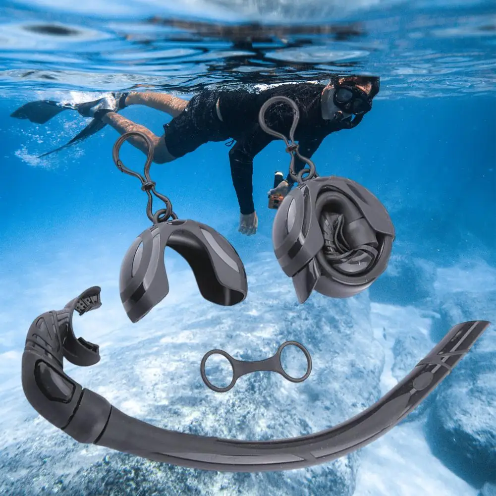 Diving Snorkel Foldable Silicone Large-caliber Snorkel Tube Roll Up Diving Wet Breathing Tube Soft Snorkeling Breathing Tube