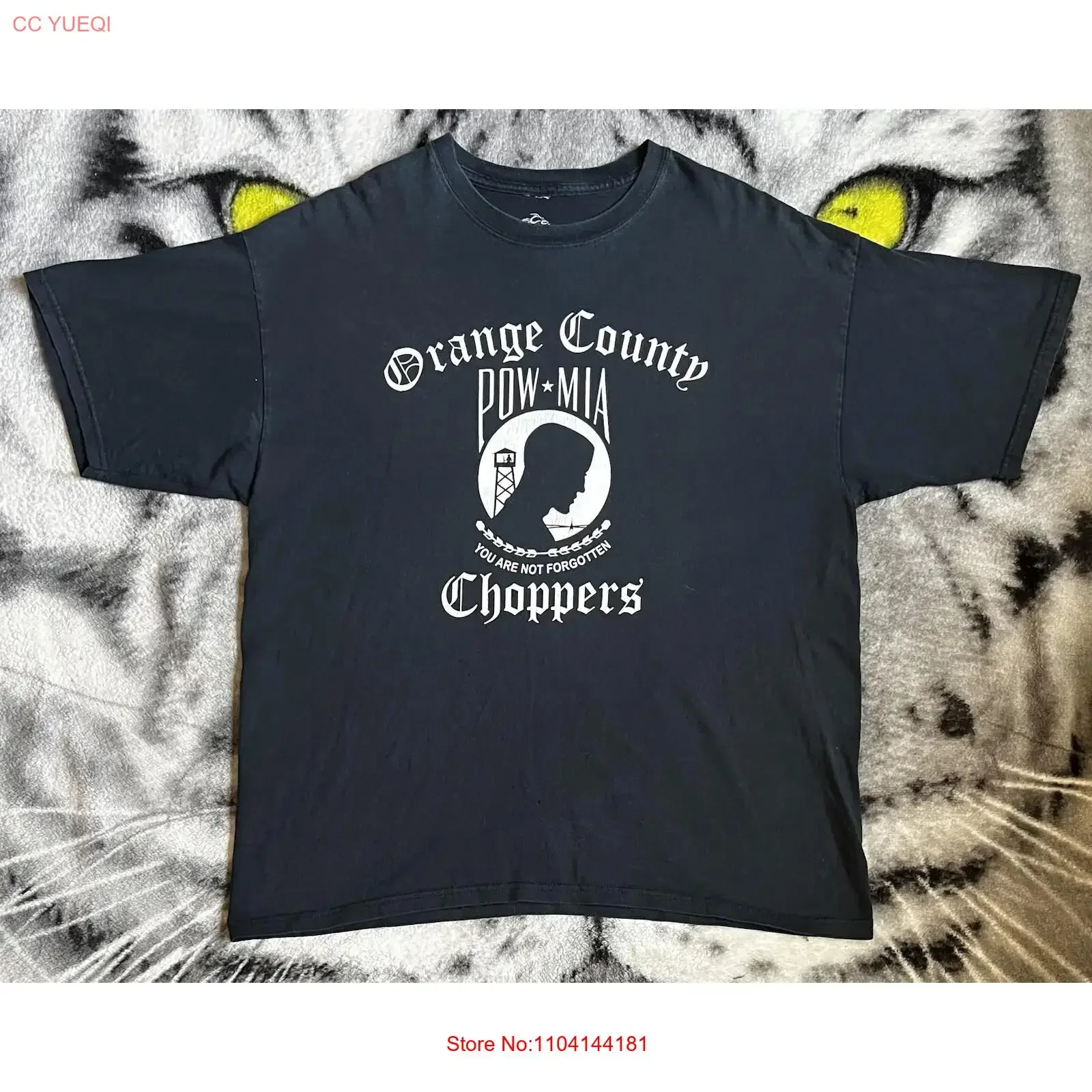 Rare Vintage Orange Country Chopped Pow Mia You Are Not ForgoT T Shirt Sz Xl long or short sleeves vintage Washed Stretched