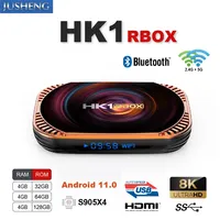 HK1 RBOX X4 Android 11.0 Amlogic S905X4 Smart TV BOX  8K 4G 32/ 64/128GB 3D Wifi 2.4G&5G Support Google Player Set Top Box