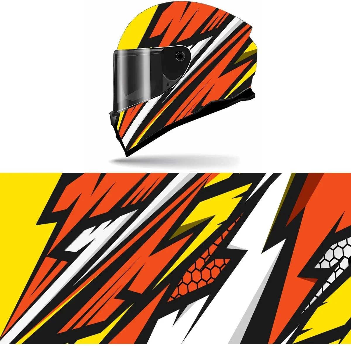 

Abstract Yellow Orange Full Helmet Wrap Sticker Motorcycle Helmet Racing Graphic Decal Vinyl Wrap Helmet Decor Sticker
