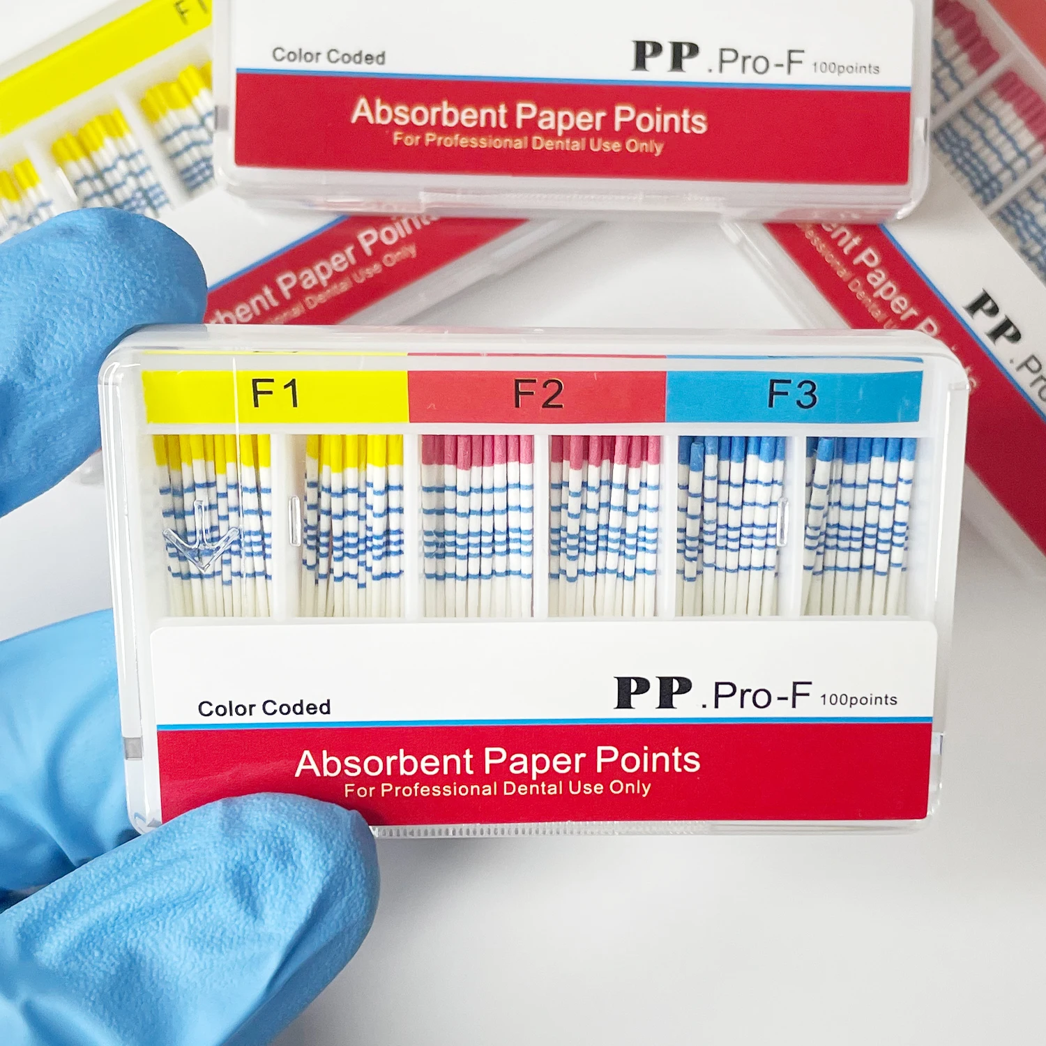 With Scale PP Taper F1 F2 F3 Dental Endodontics Paper Tips Cone Disposable Dental Absorbent Paper Points Dentistry Materials