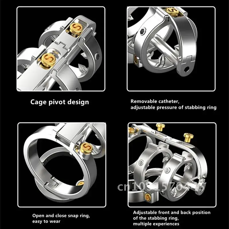 New Male Stainless Steel Chastity Lock Steampunk Multifunctional Invisible Wear CB Lock Urethra Stimulation Adult Sex Toys