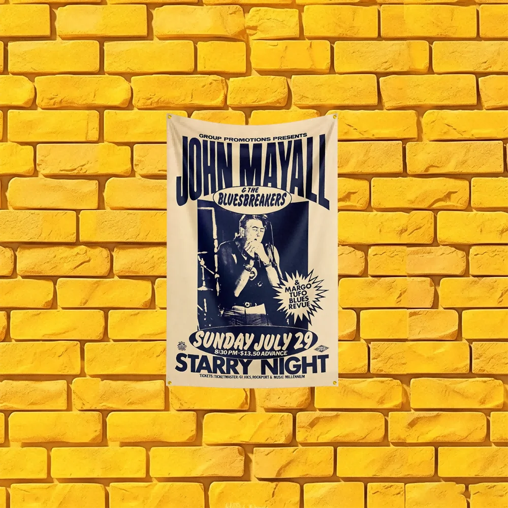 John Mayall & The Bluesbreakers Tribute Music Flag 3x5 FT Polyester Decorative Banner For Home Bar Music Room Gift